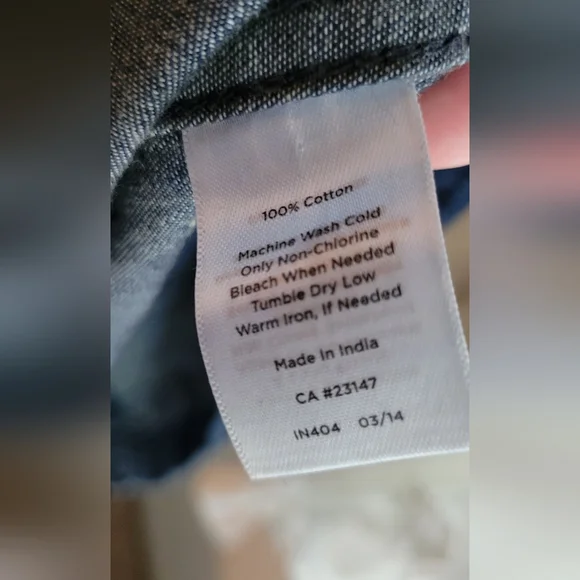 Talbots Shirt Dress Womens Size 10P Denim Long Sleeve Button Up Belted P2P 19" - Picture 9 of 9